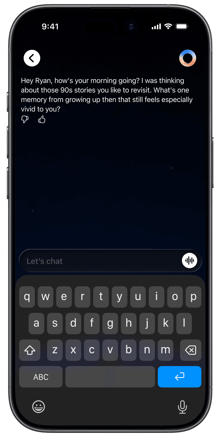 NeverGone Talk screen