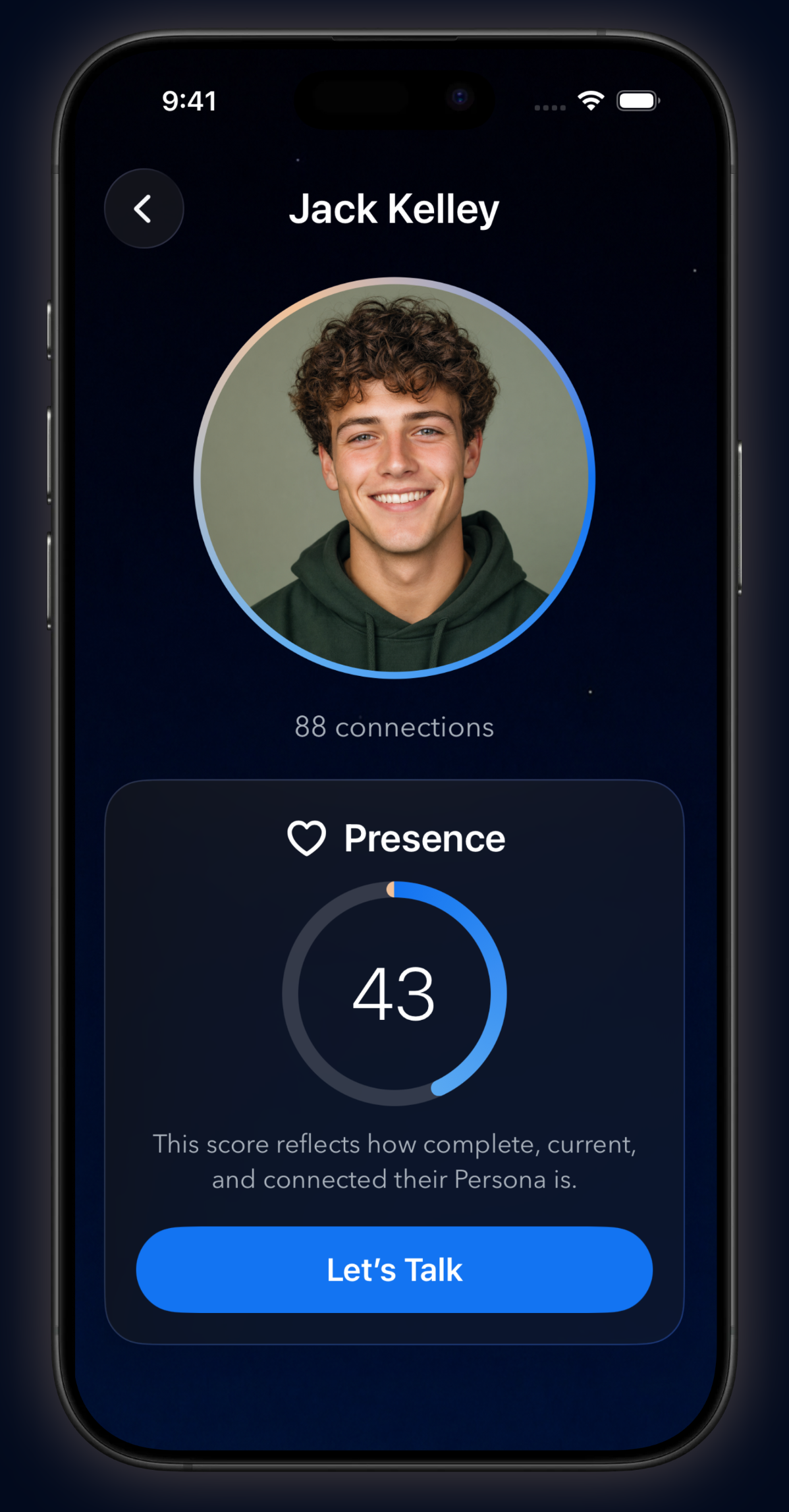 NeverGone Persona presence screen